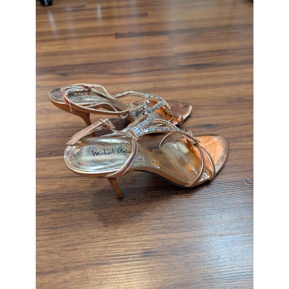 Michael Antonio Rose Gold Strappy Rhinestone Heels- Size 5.5 - Picture 4 of 6